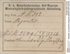 Etiketten zu Akanthit (Argentit) (NHMW-MIN-Ak382)